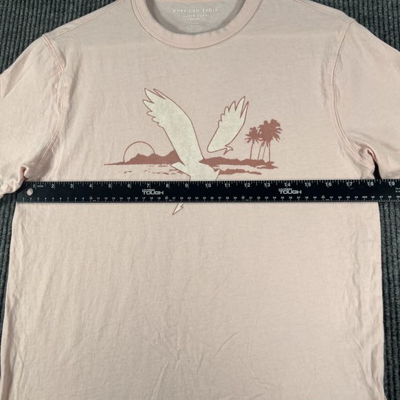 American Eagle Mens Shirt Small Pink Short Sleeve Super Soft Standard Fit - Picture 10 of 13